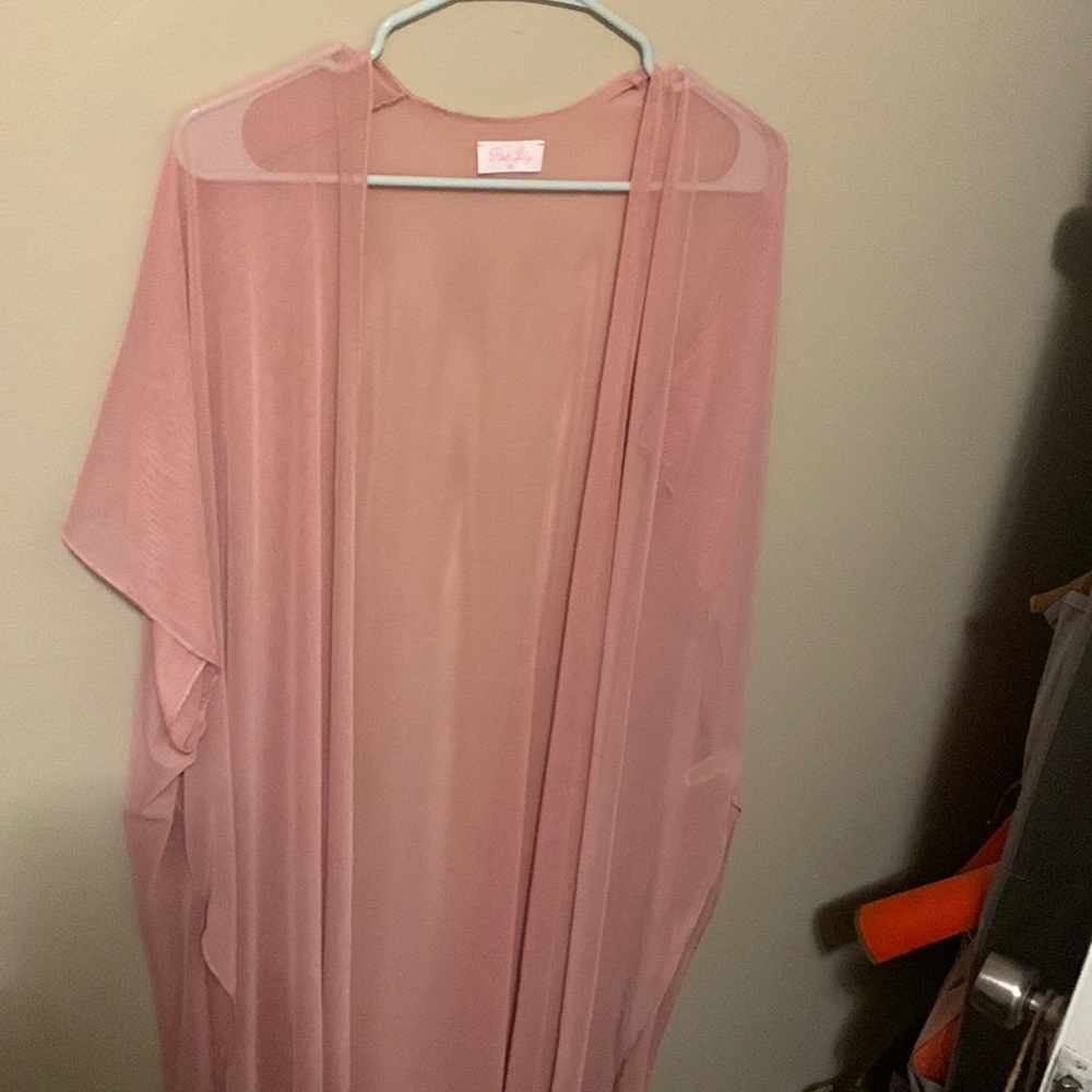 Pink swim coverup